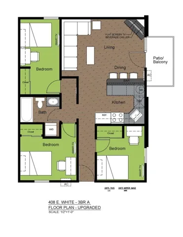 408 White 3 Bed Floorplan A