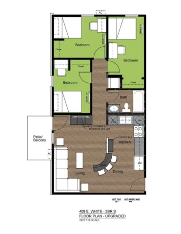 408 White 3 Bed Floorplan B