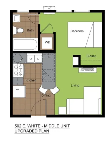 502 White Studio Upgraded Floorplan