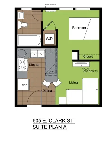 505 Clark Studio Suite A Floorplan
