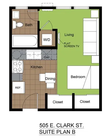 505 Clark Studio Suite B Floorplan