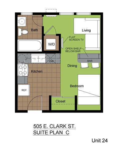 505 Clark Studio Suite C Floorplan