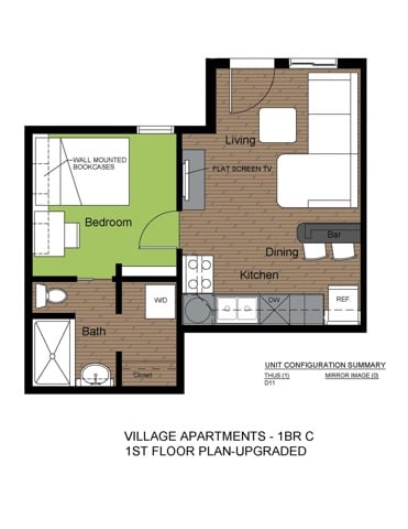 601-607 White 1 Bed Floorplan C