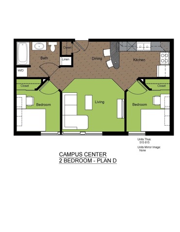 601 Sixth 2 Bed Floorplan D