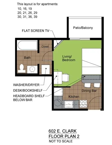 602 Clark Studio Floorplan 2