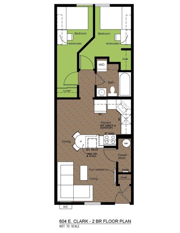 604 Clark 2 Bed Standard Floorplan