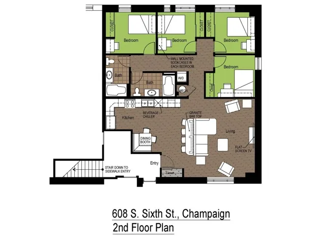 608 Sixth 4 Bed Standard Floorplan