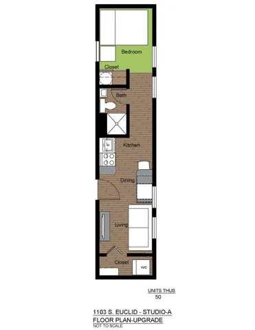 1103 Euclid Studio A Floorplan