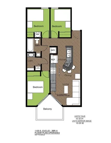 1103 Euclid 3 Bed Floorplan A