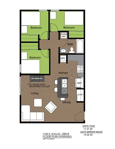 1103 Euclid 3 Bed Floorplan B