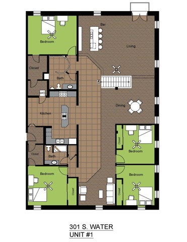 301 Water 4 Bed Floorplan 1