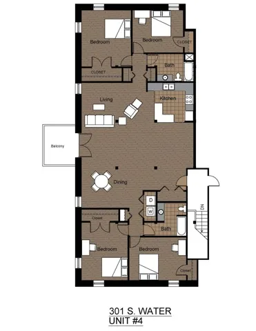 301 Water 4 Bed Floorplan 4