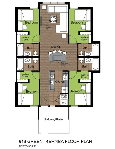 616 Green 4 Bed 4 Bath Standard Floorplan