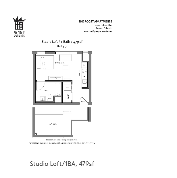 0x1 with Loft Studio Loft Style Apartments for Rent!