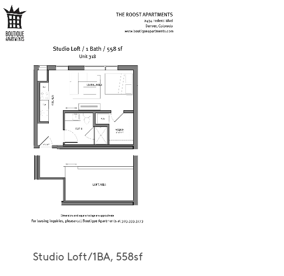 0x1 with Loft Studio Loft Style Apartments for Rent!
