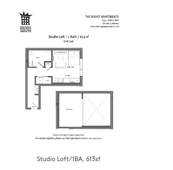 0x1 with Loft Studio Loft Style Apartments for Rent!