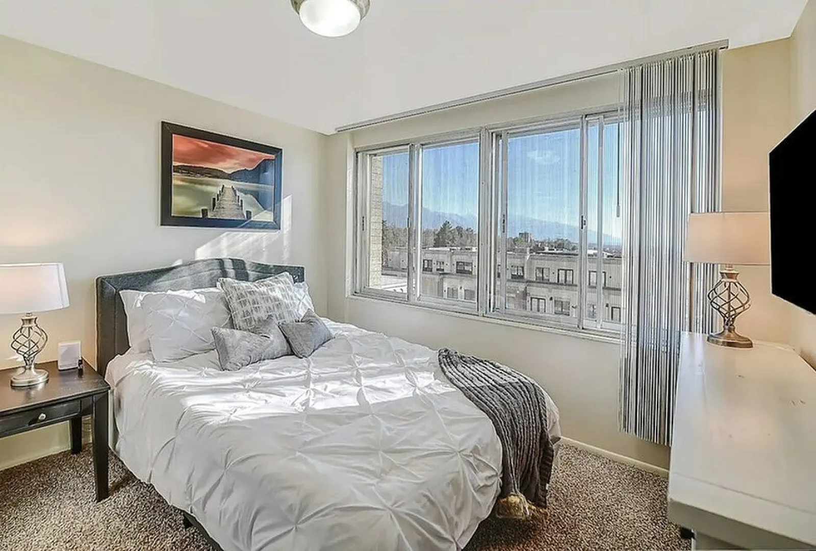 Bedroom with mountain views