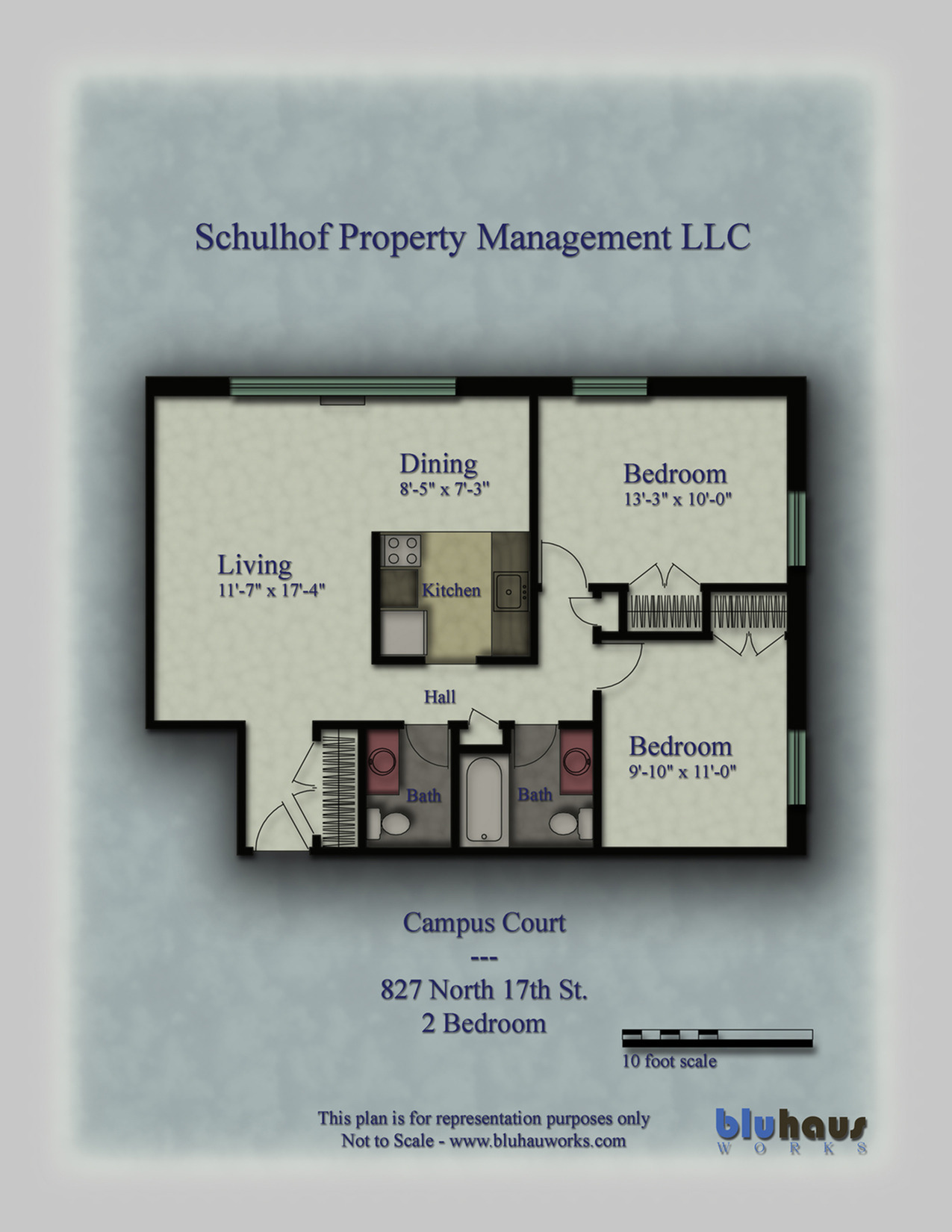 Campus Court - 2 Bedroom Floorplan