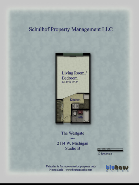 Studio B Floorplan | Westgate - Schulhof Property Management LLC