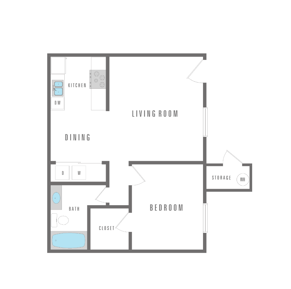1 bed, 1 bath