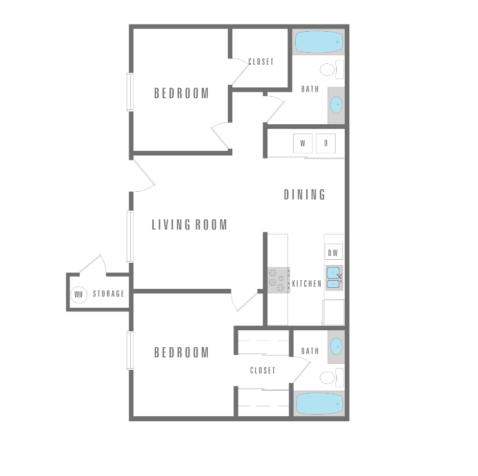 2 bedroom, 2 baths