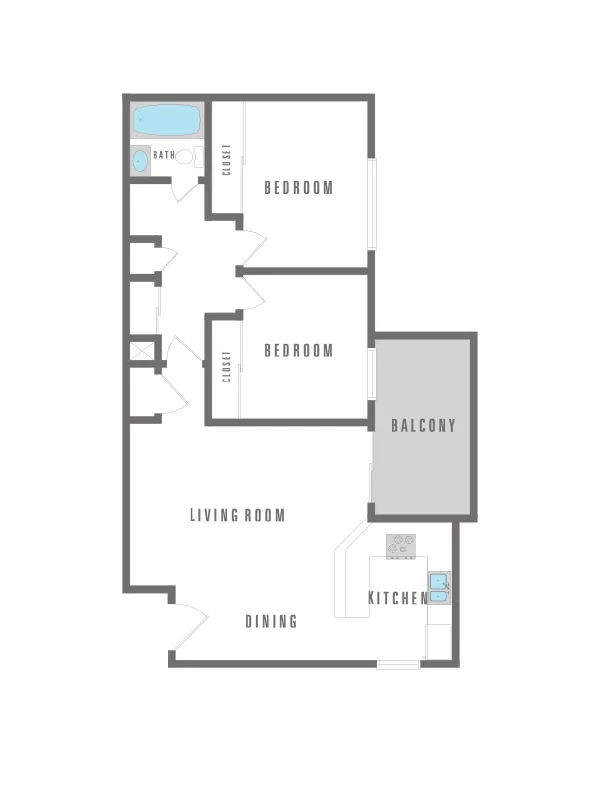 2 Bedroom 1 Bath