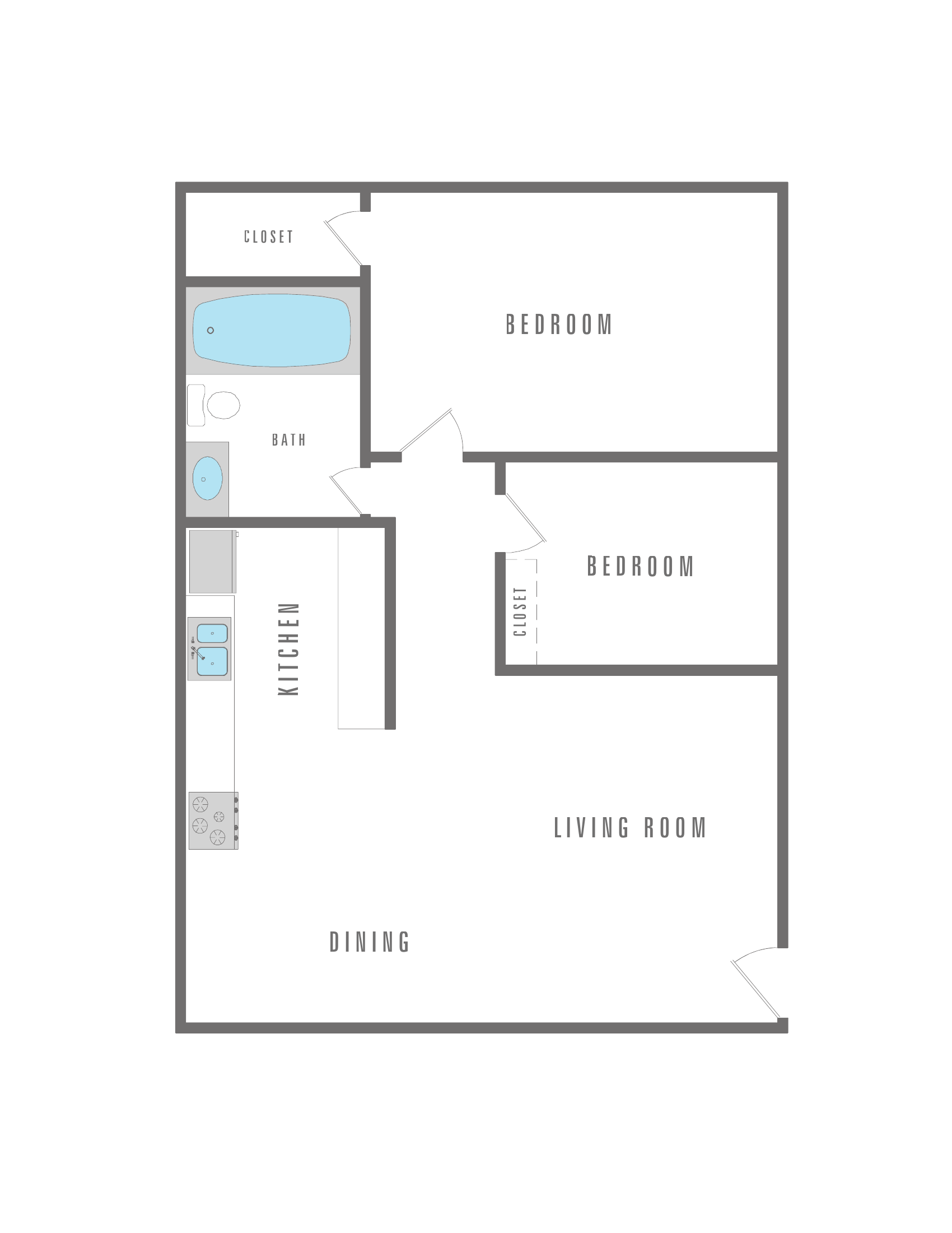 2 Bedroom 1 Bath