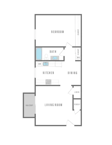 1 Bedroom 1 Bath 600 sqft