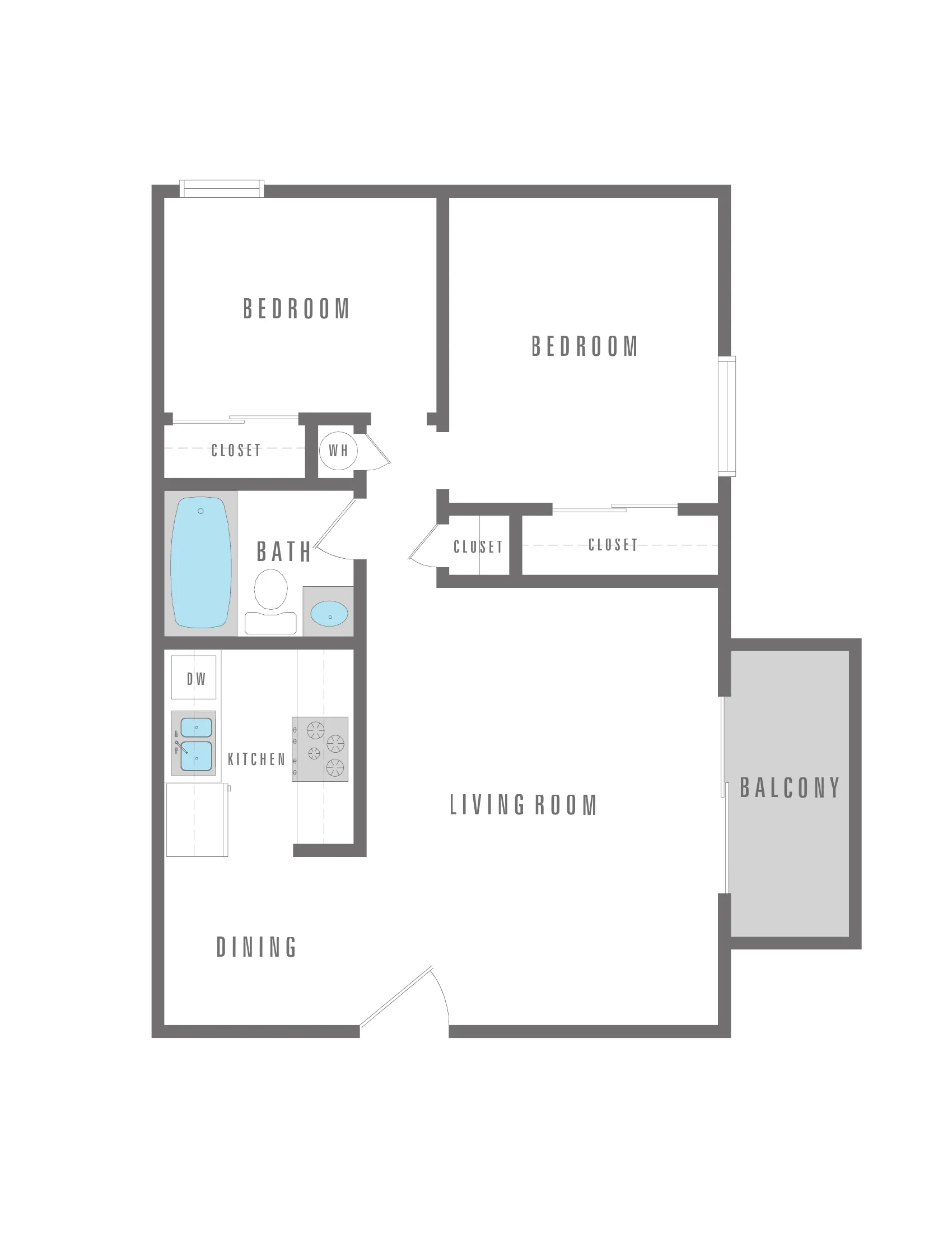 2 Bedroom 1 Bath 816 sqft
