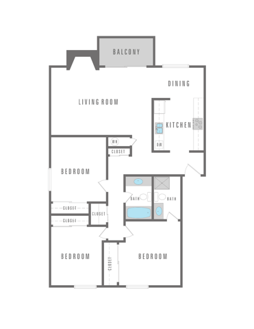 3 Bedroom 2 Bath 1153 sqft