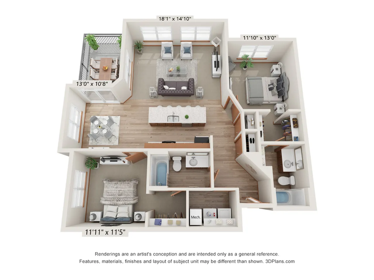 I | 2BD 2BA