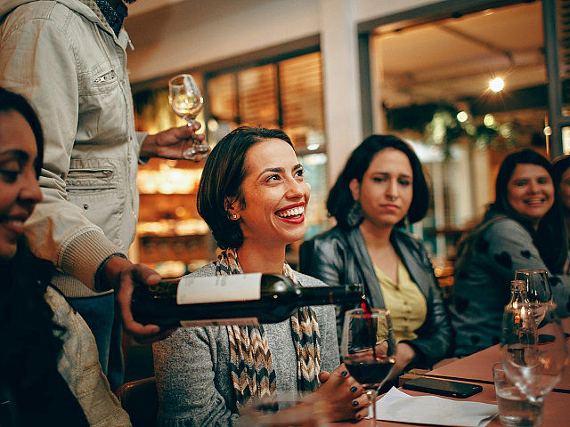 friends having wine