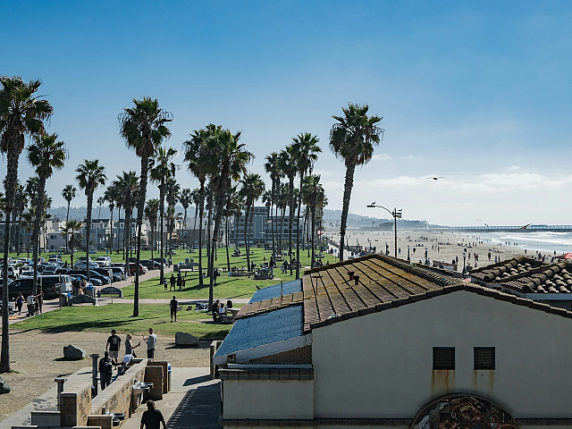 aerial view of mission bay san diego