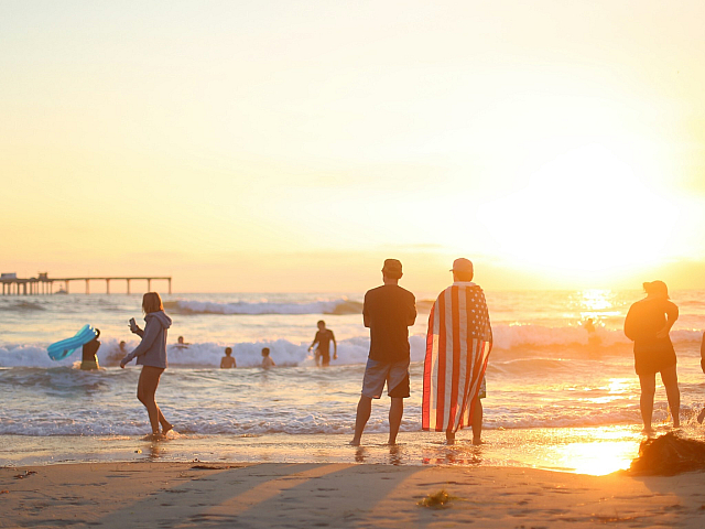 people at the beach