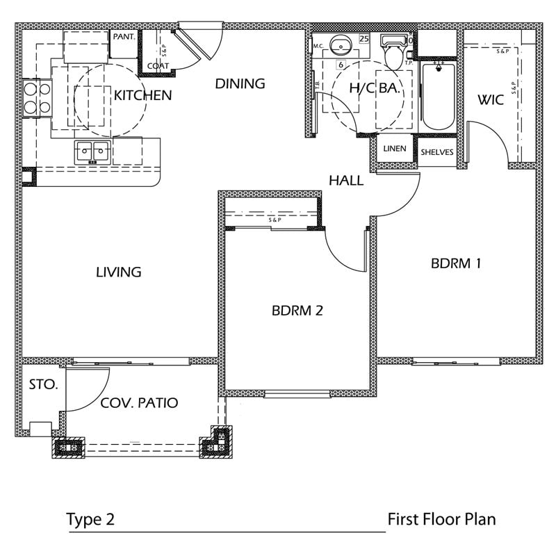 2 bedroom 1 bath