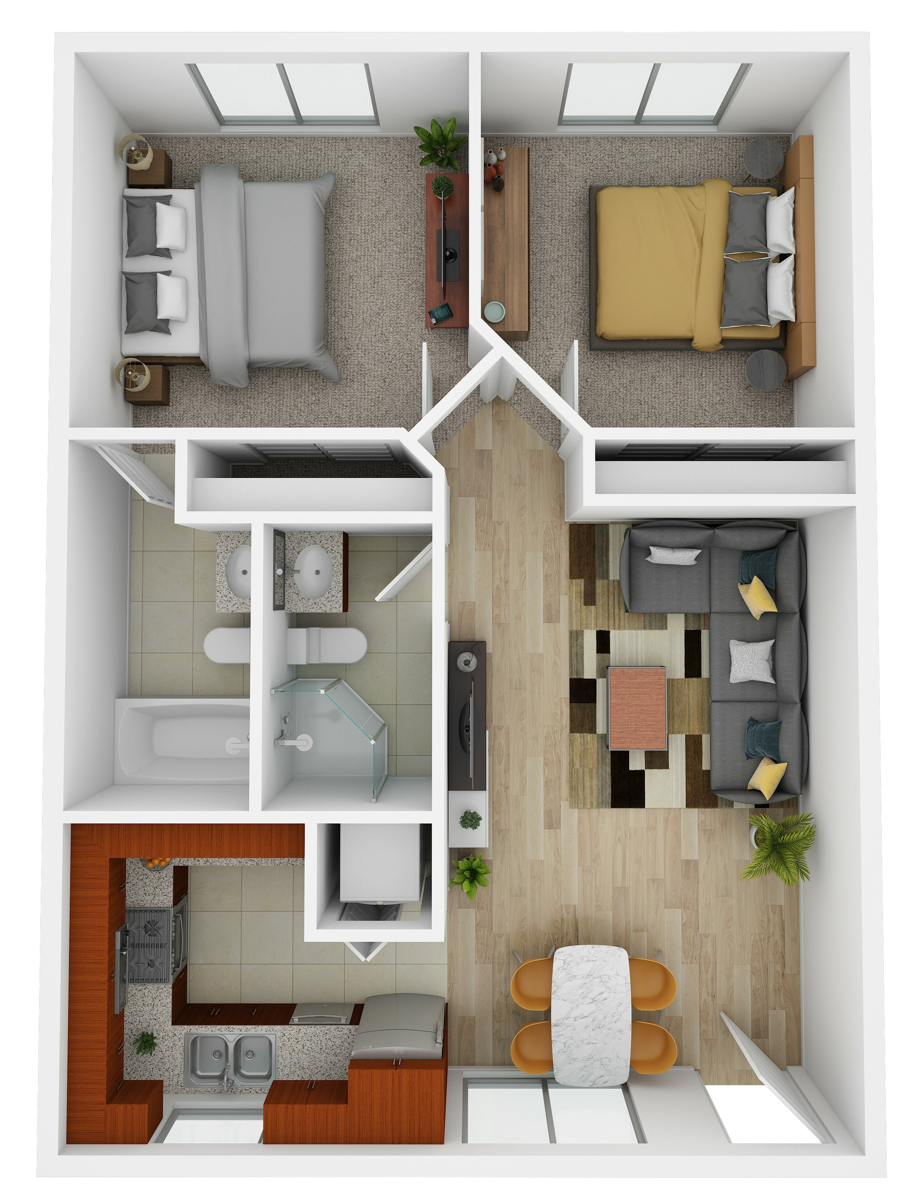 Garden Park Floor Plans | Two Bedroom, Three Bedroom Apartments | El ...