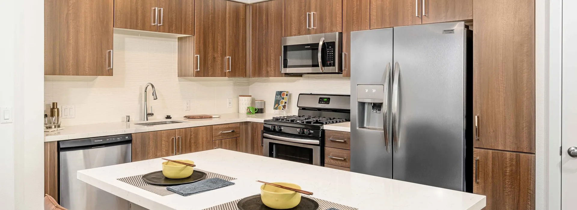 kitchen with stainless steel appliances at arte west