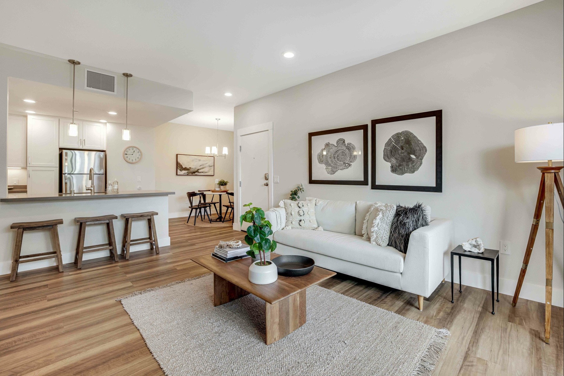 Sonoma Ranch Apartments Modern Living Room with Luxury Wood-Inspired Flooring