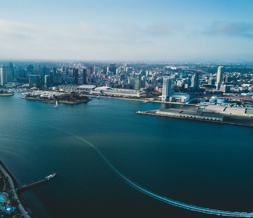 aerial view of downtown San Diego