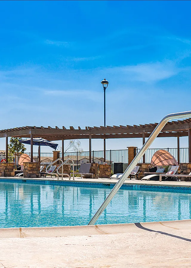 pool and lounge chairs at Grapevine Villa