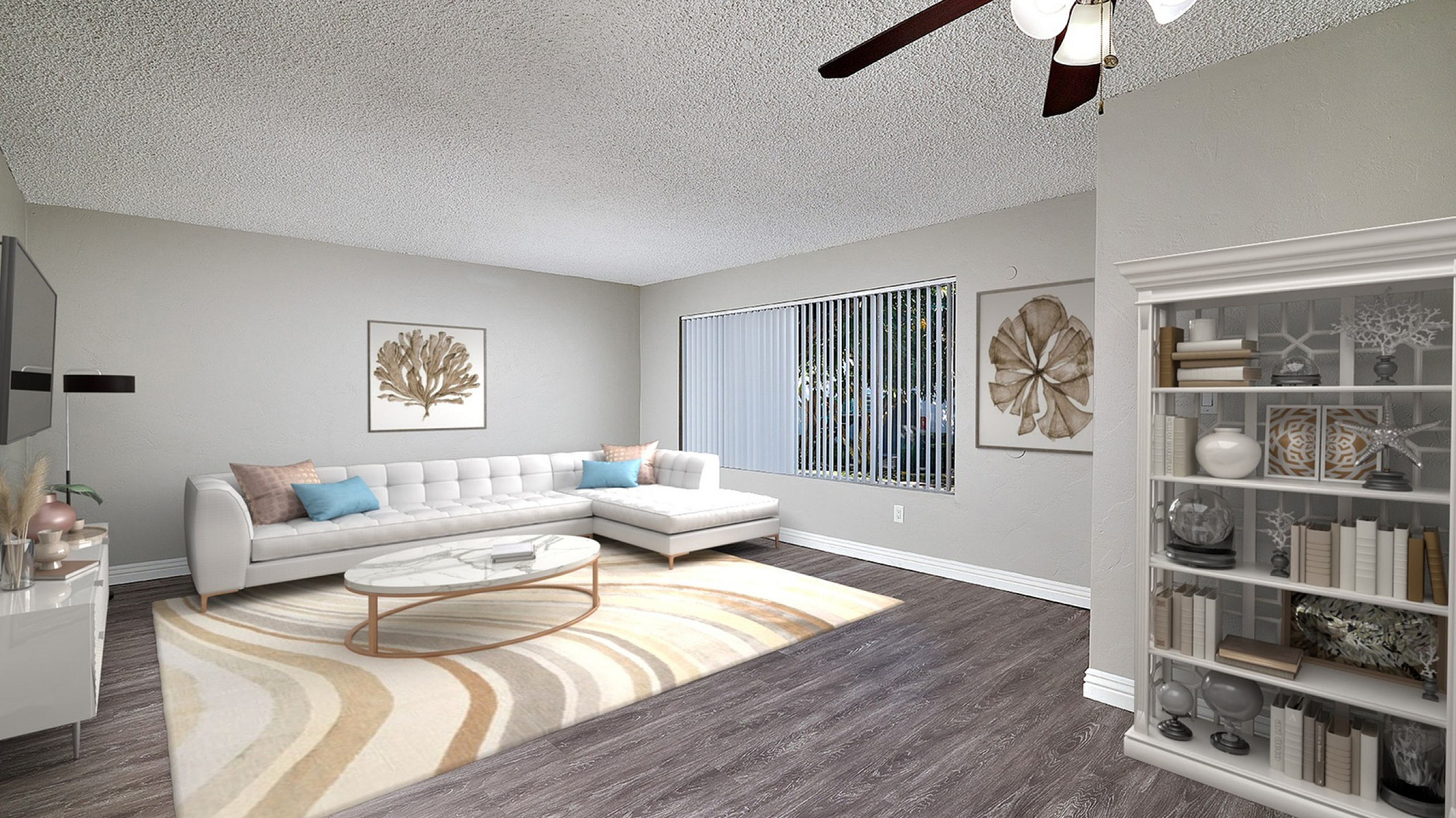 virtually staged living room