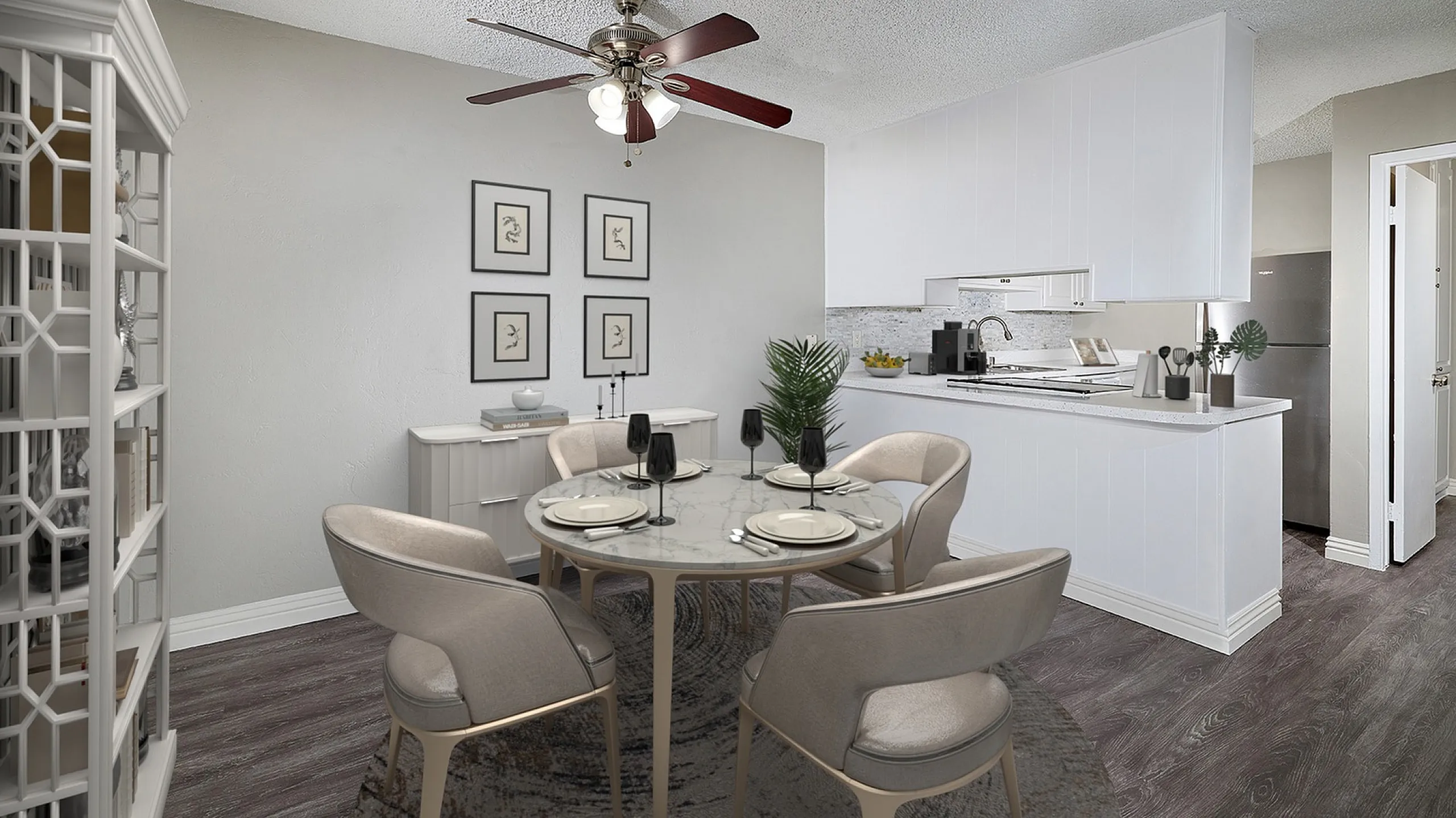 virtually staged dining room