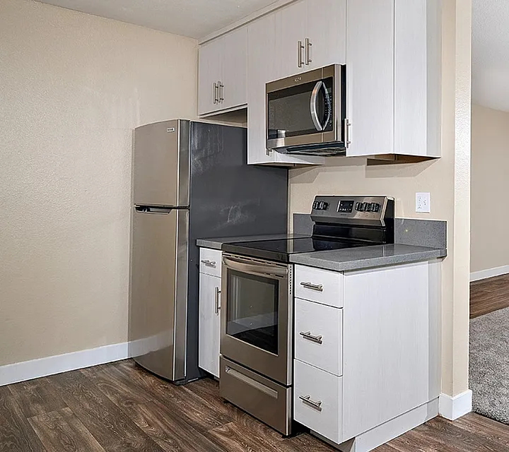 kitchen with attached living room