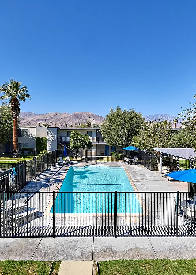 resident pool with tables and loungers