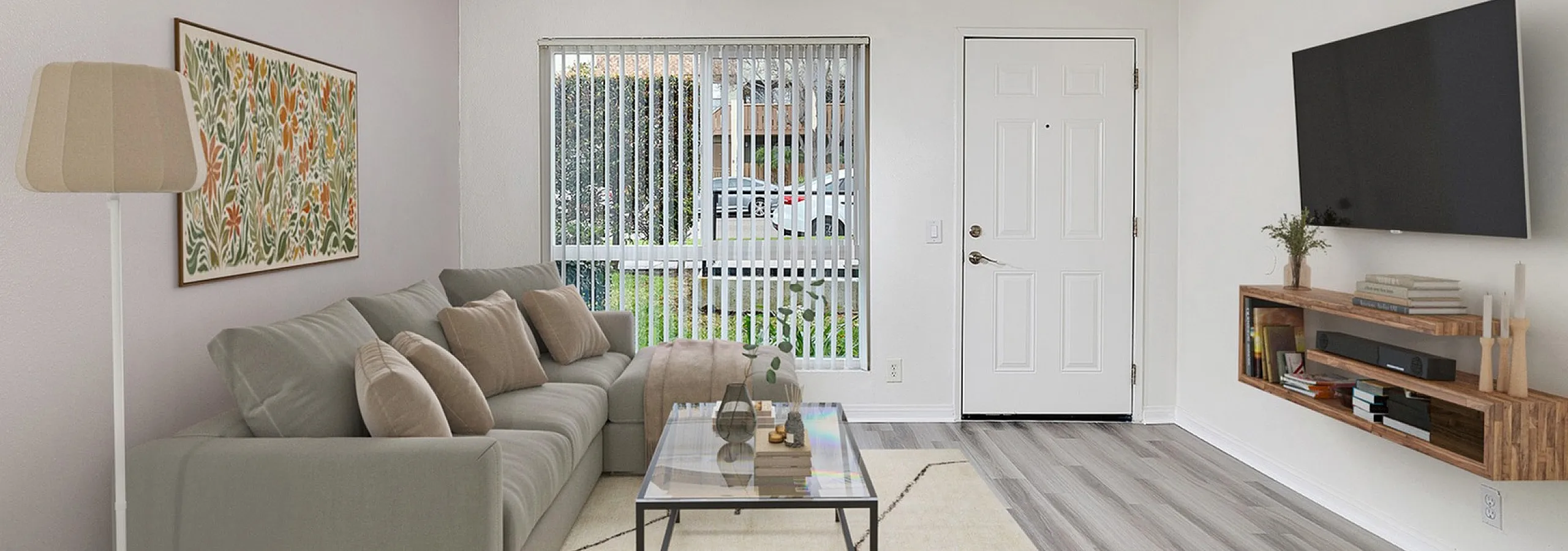 virtually staged living room