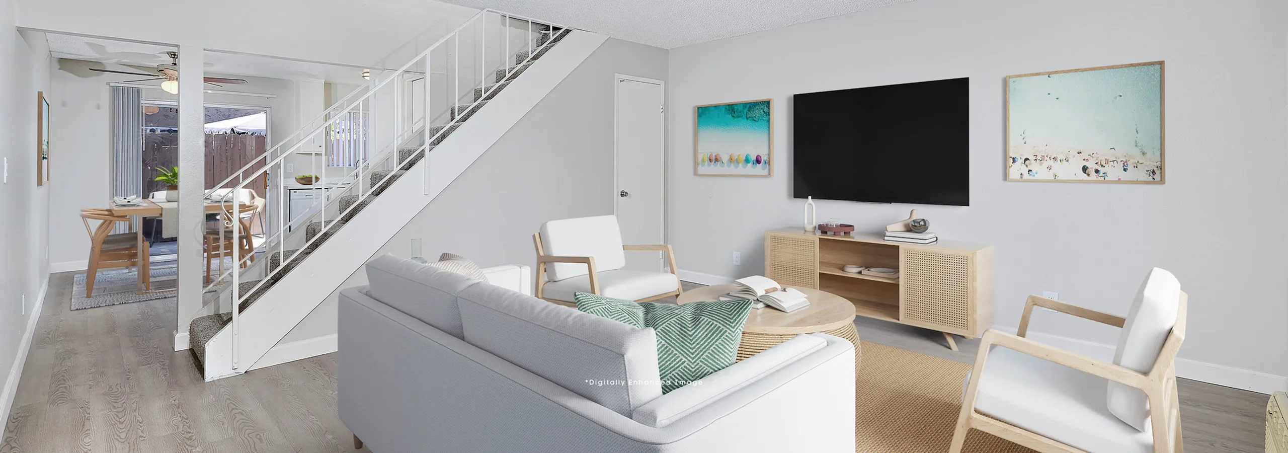 virtually staged living room