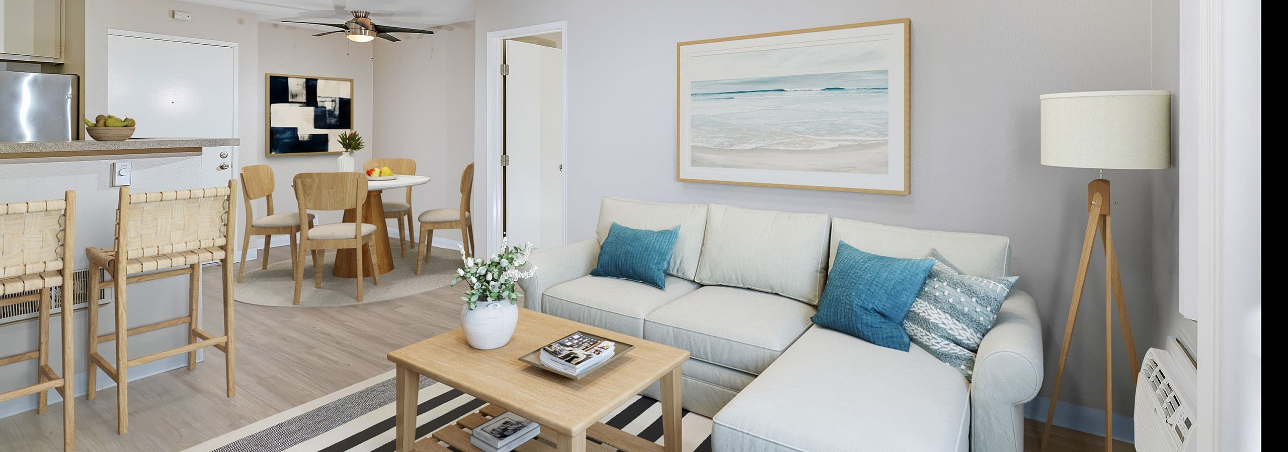 virtually staged livingroom at Parkview Terrace