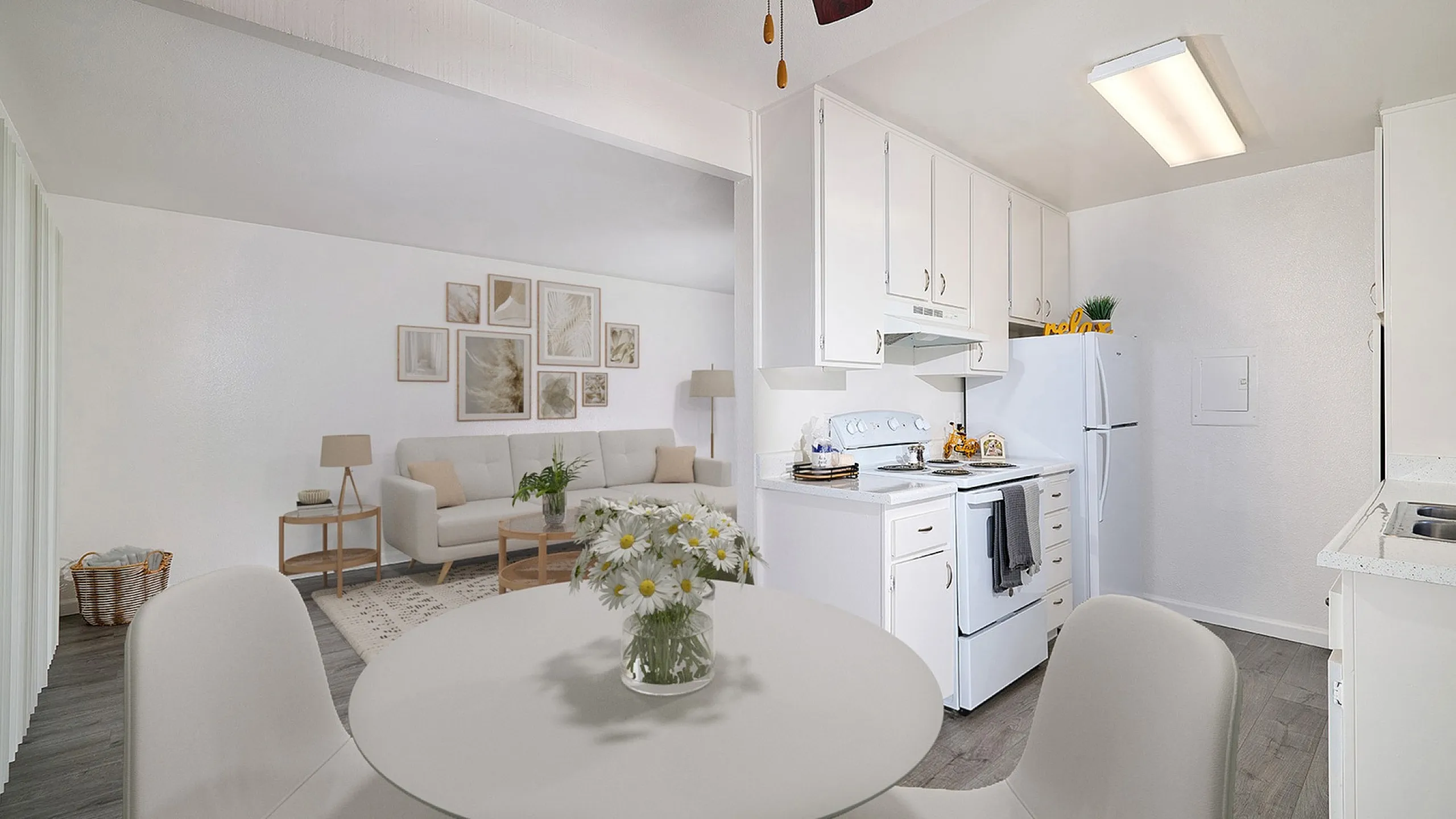 kitchen dining virtually staged