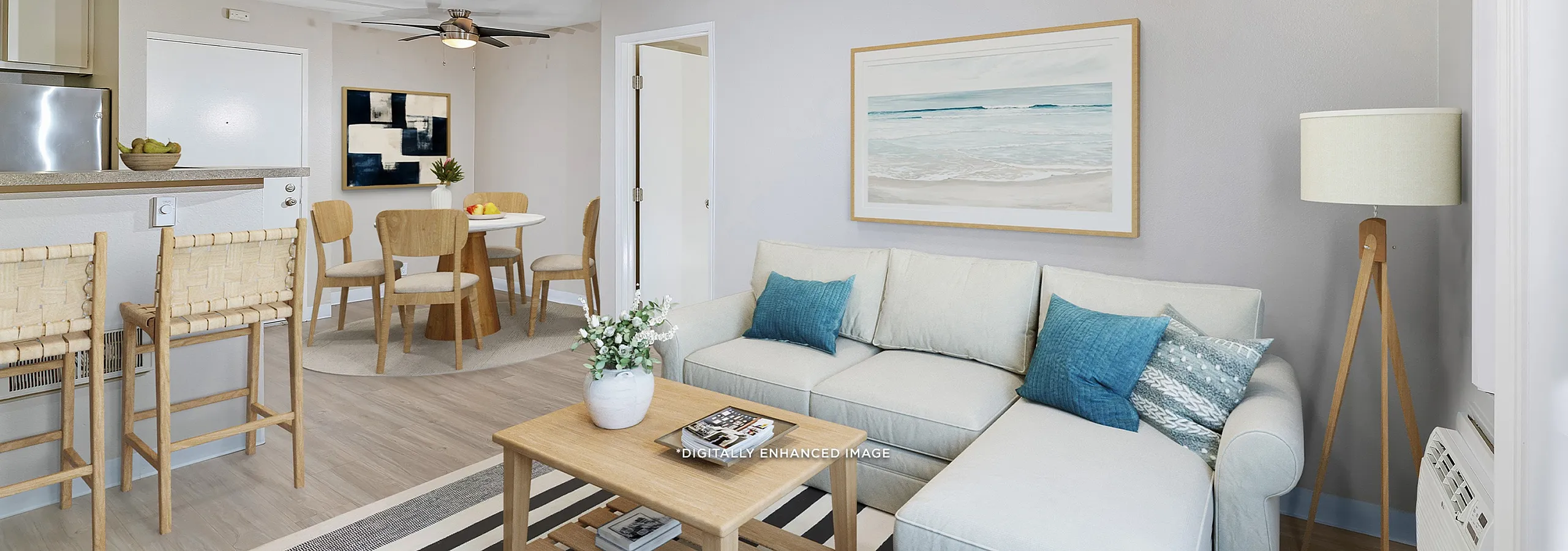 virtually staged livingroom at Parkview Terrace