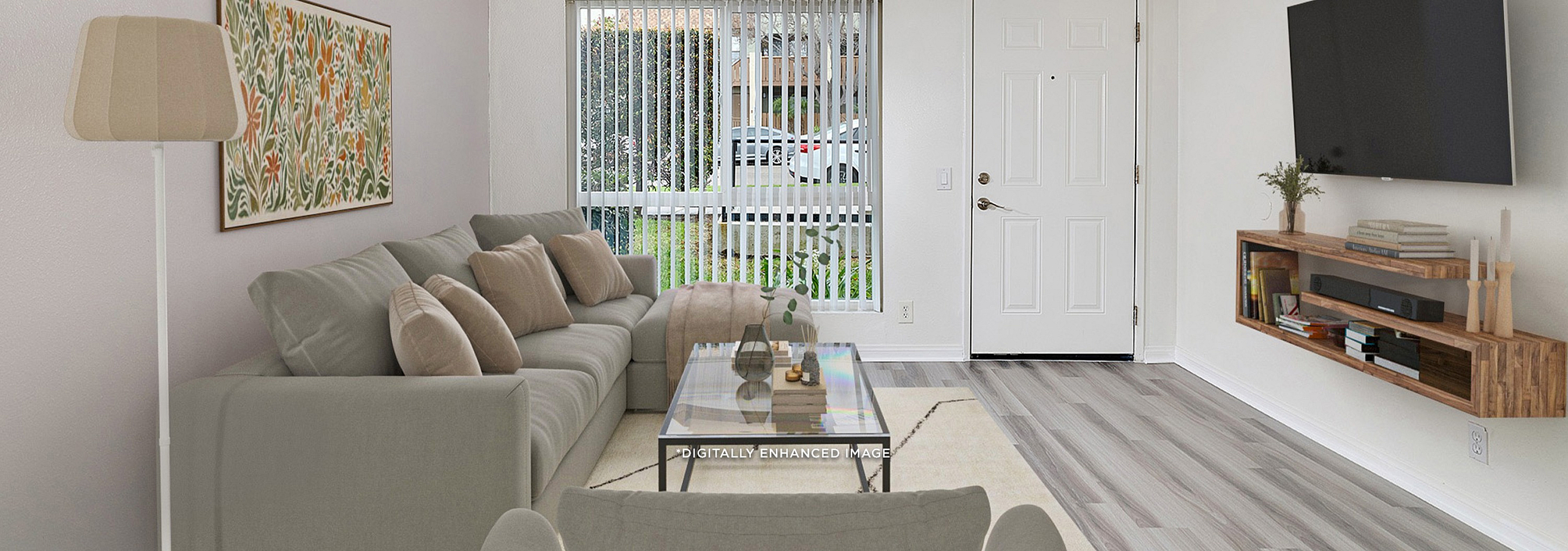 virtually staged living room